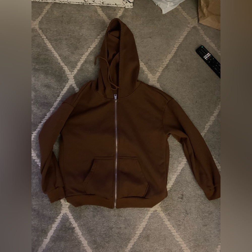 Brown hooded sweatshirt